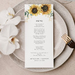 Eukalyptus Watercolor Botanische Hochzeit der Sonn Menükarte<br><div class="desc">Leckerei Ihrer Gäste zu diesem niedlichen modernen Sonnenblumenmenü eucalyptus Blätter,  das wäre gut für Ihr Land botanischen Thema Blumenhochzeit. Bearbeiten Sie die Details einfach,  indem Sie auf die Schaltfläche "Personalisieren" klicken</div>