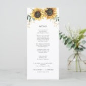 Eukalyptus Watercolor Botanische Hochzeit der Sonn Menükarte (Stehend Vorderseite)