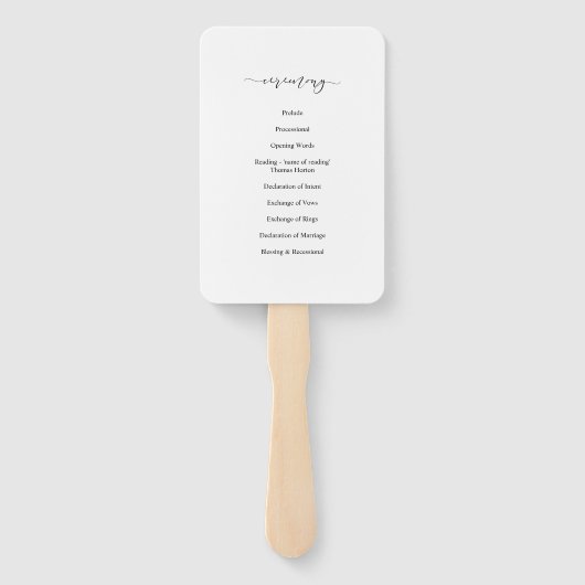 Eukalyptus Watercolor Botanisches Hochzeitsprogram Fächer (Rückseite)