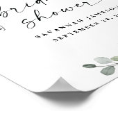 Eukalyptus Watercolor Brautparty Begrüßungszeichen Poster (Ecke)