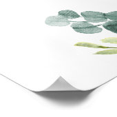 Eukalyptus Watercolor Brautparty Begrüßungszeichen Poster (Ecke)