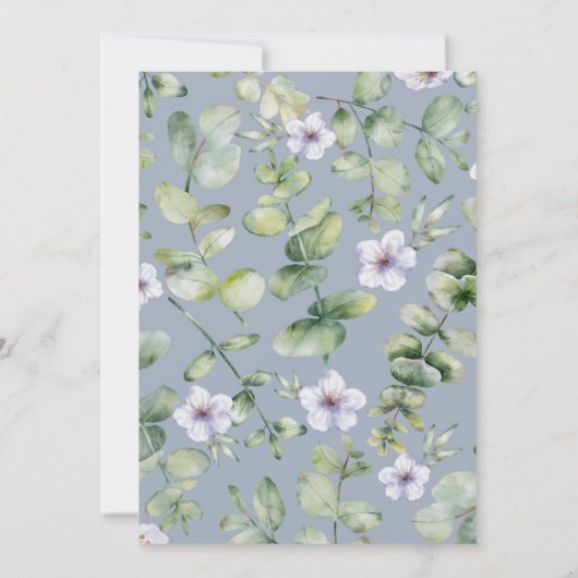 Eukalyptus Watercolor Brautparty Invi Einladung (Rückseite)