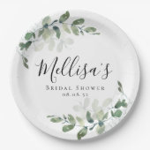 Eukalyptus Watercolor-Brautparty Pappteller (Vorderseite)