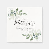 Eukalyptus Watercolor-Brautparty Serviette (Vorderseite)