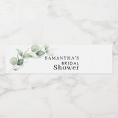 Eukalyptus Watercolor-Brautparty Wasserflaschenetikett (Einzelnes Label)