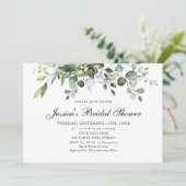 Eukalyptus Watercolor Bridal Dusche Einladung (Stehend Vorderseite)