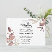 Eukalyptus Watercolor Budget Hochzeit Einladung (Stehend Vorderseite)