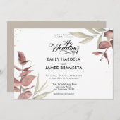 Eukalyptus Watercolor Budget Hochzeit Einladung (Vorne/Hinten)