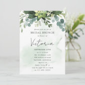 Eukalyptus Watercolor Chic Brautparty Einladung (Stehend Vorderseite)