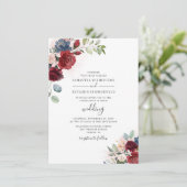 Eukalyptus Watercolor Dusty Blue Botanical Wedding Einladung (Stehend Vorderseite)