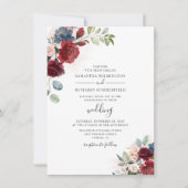 Eukalyptus Watercolor Dusty Blue Botanical Wedding Einladung (Vorderseite)