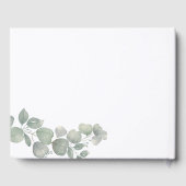 Eukalyptus Watercolor Dusty Blue Wedding Gästebuch (Rückseite)