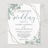 Eukalyptus Watercolor Einladung zur Hochzeit (Vorderseite)