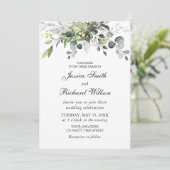 Eukalyptus Watercolor Einladung zur Hochzeit (Stehend Vorderseite)