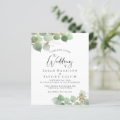 Eukalyptus Watercolor Einladung zur Hochzeit (Stehend Vorderseite)