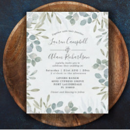 Eukalyptus Watercolor Einladung zur Hochzeit