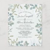 Eukalyptus Watercolor Einladung zur Hochzeit (Vorderseite)