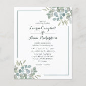 Eukalyptus Watercolor Einladung zur Hochzeit (Vorderseite)