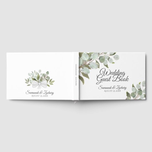 Eukalyptus Watercolor Elegant Boho Chic Wedding Gästebuch (Voll)