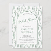 Eukalyptus Watercolor Elegantes Brautparty Einladung (Vorderseite)