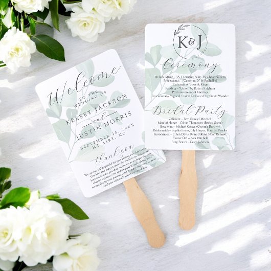 Eukalyptus Watercolor Fächer