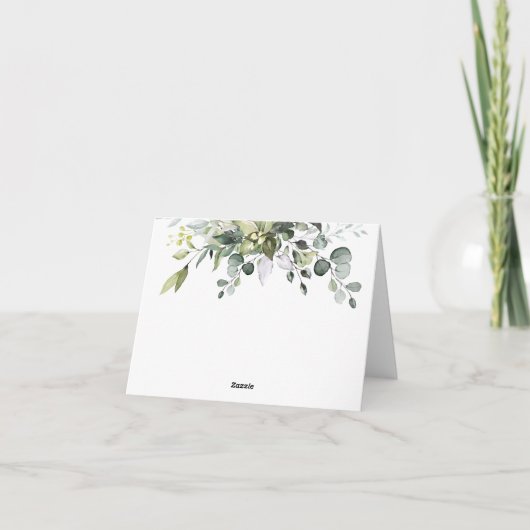 Eukalyptus Watercolor-Faltkarte Dankeskarte (Rückseite)