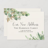 Eukalyptus Watercolor-Familie Ankündigungspostkarte (Vorne/Hinten)