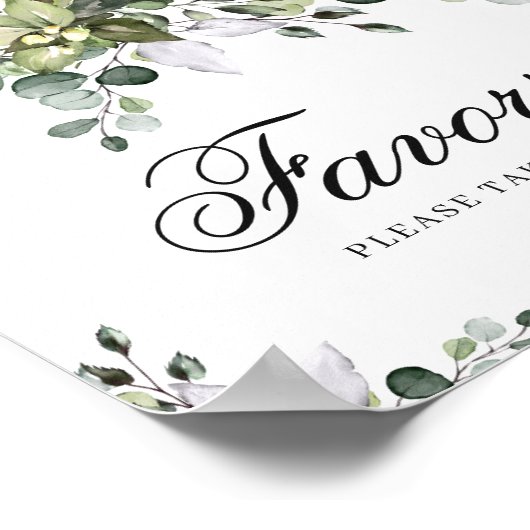 Eukalyptus Watercolor Favoriten Plakatzeichen Poster (Ecke)