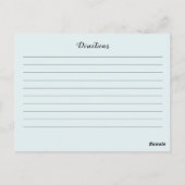 Eukalyptus Watercolor Floral Rezept Card Postkarte (Rückseite)