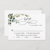 Eukalyptus Watercolor Floral Wedding RSVP Karte (Vorne/Hinten)