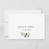 Eukalyptus Watercolor Floral Wedding RSVP Karte (Rückseite)
