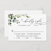 Eukalyptus Watercolor Floral Wedding RSVP Karte (Vorne/Hinten)