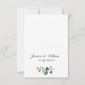 Eukalyptus Watercolor Floral Wedding RSVP Karte (Rückseite)