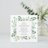 Eukalyptus Watercolor Foliage Brautparty Einladung (Stehend Vorderseite)