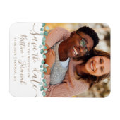 Eukalyptus Watercolor Foto Hochzeit Magnet (Horizontal)