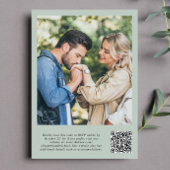 Eukalyptus Watercolor Foto QR Code Hochzeit Einladung
