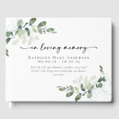 Eukalyptus Watercolor Gedenkfeier Gästebuch (Vorderseite)