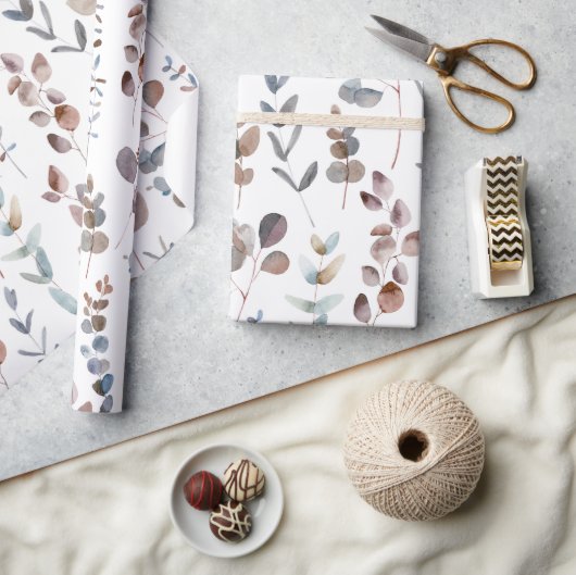 Eukalyptus Watercolor Geschenkpapier (Kunsthandwerk)
