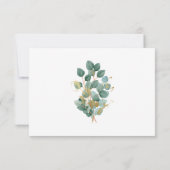 Eukalyptus Watercolor Gold Wedding RSVP Card (Rückseite)
