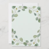 Eukalyptus Watercolor | Goldene Babydusche Einladung (Rückseite)