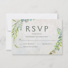 Eukalyptus Watercolor Greenerity Wedding RSVP
