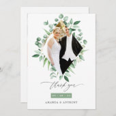 Eukalyptus Watercolor Grüne Hochzeit Dankeskarte (Vorne/Hinten)