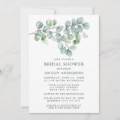 Eukalyptus Watercolor Grünes Brautparty Einladung (Vorderseite)