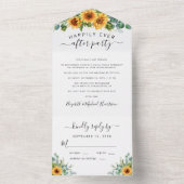 Eukalyptus Watercolor Hochzeitsempfang All In One Einladung (Innen Boden)