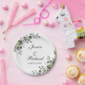 Eukalyptus Watercolor Hochzeitspapier-Teller Pappteller (Party)