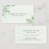 Eukalyptus Watercolor Hochzeitsplaner Visitenkarte (Vorne/Hinten)