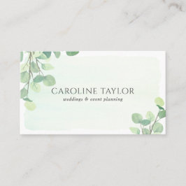Eukalyptus Watercolor Hochzeitsplaner Visitenkarte