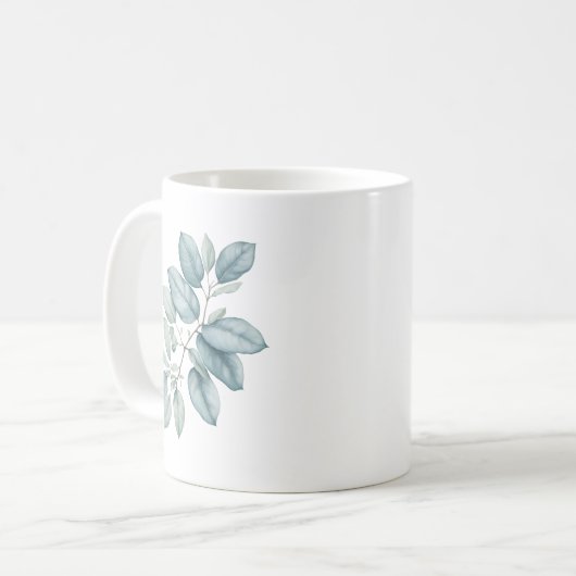 Eukalyptus Watercolor Kaffeetasse (Vorderseite Links)