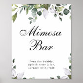 Eukalyptus Watercolor Mimosa Bar Poster-Zeichen Poster (Vorne)
