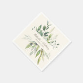 Eukalyptus-Watercolor-Neutrale Hochzeit Serviette (Ecke)